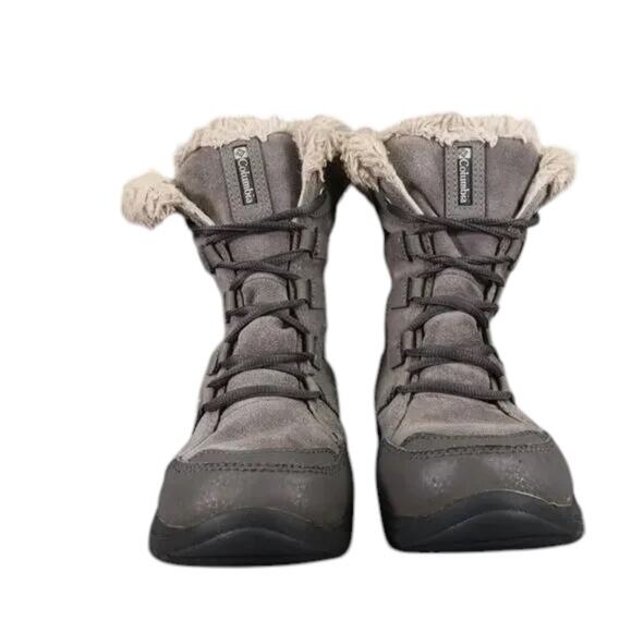 Columbia Shoes Kids 2 Boots Winter Snow Outdoor Ice Maiden Quilted Leather Warm - Picture 2 of 15